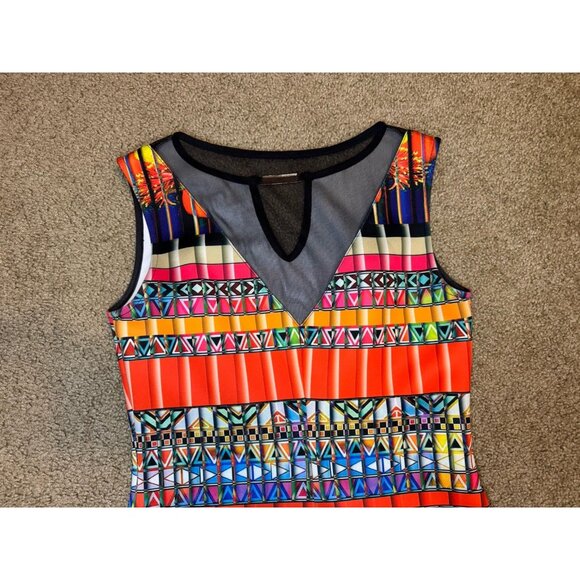JOSEPH RIBKOFF Colorful Sheath Dress Artsy Professional Career Mix Print Sz 8 - Picture 5 of 9
